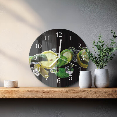 Horloge ronde Citron et citron vert