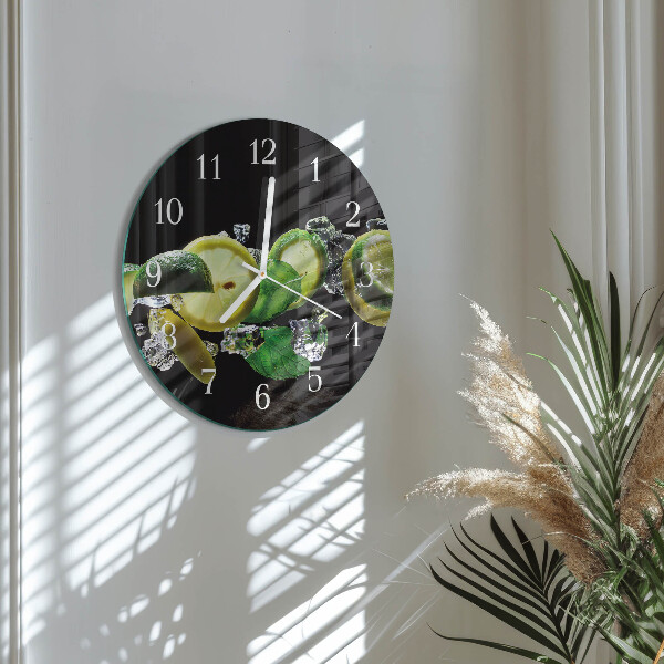 Horloge ronde Citron et citron vert