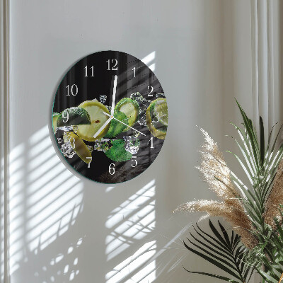Horloge ronde Citron et citron vert