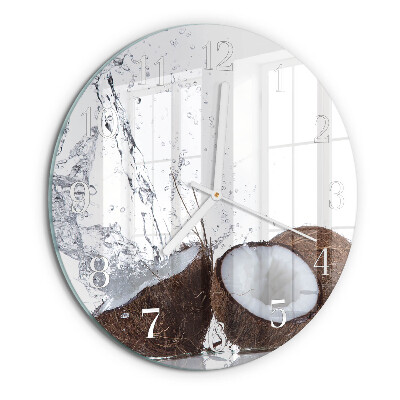 Horloge ronde noix de coco
