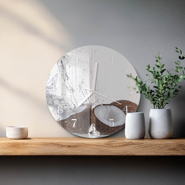 Horloge ronde noix de coco