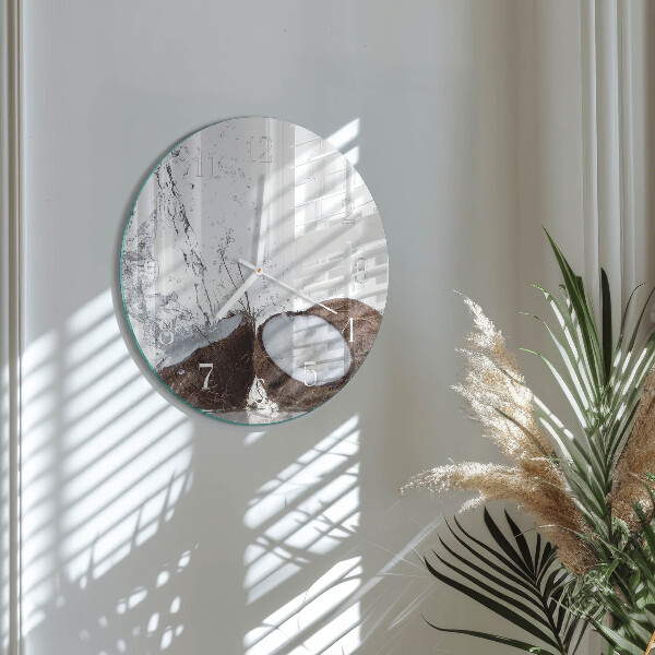 Horloge ronde noix de coco