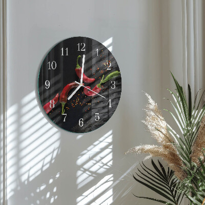 Horloge ronde piments