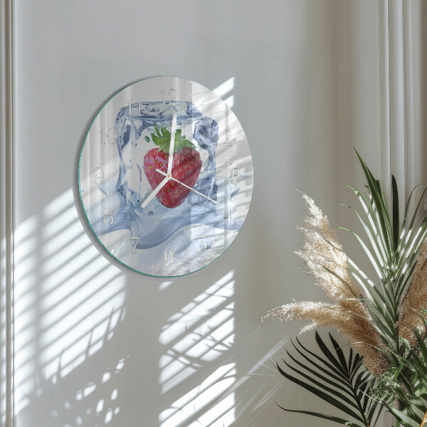Horloge ronde Crème glacée à la fraise