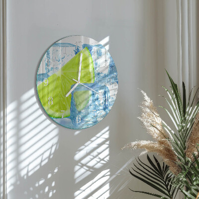 Horloge ronde Glace au citron vert