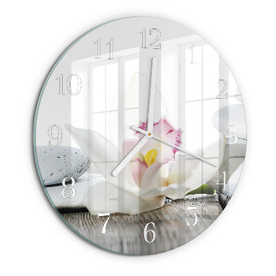 Horloge ronde Orchidée