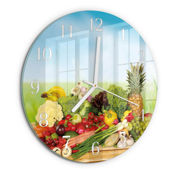 Horloge ronde Légumes Fruits
