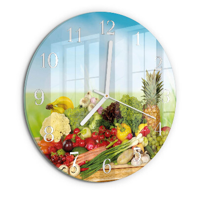 Horloge ronde Légumes Fruits