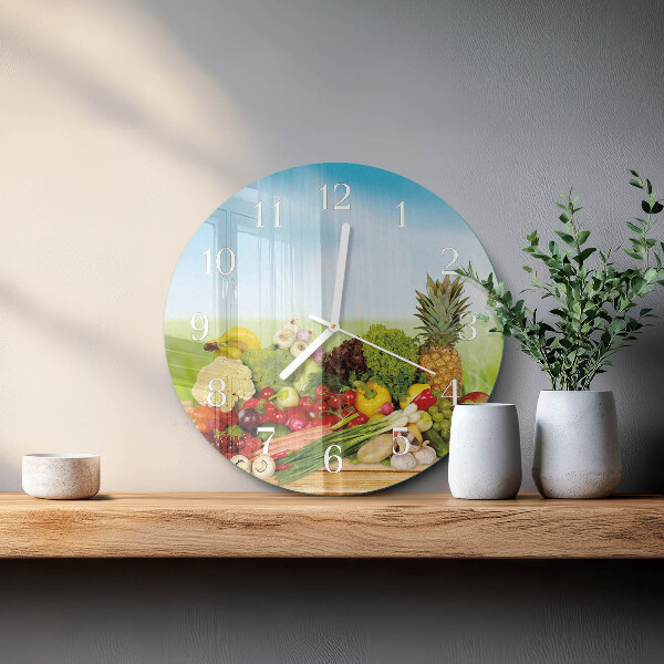 Horloge ronde Légumes Fruits
