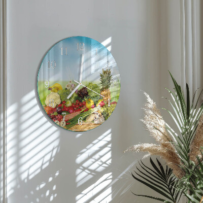 Horloge ronde Légumes Fruits