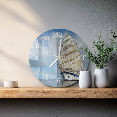 Horloge ronde Bateau