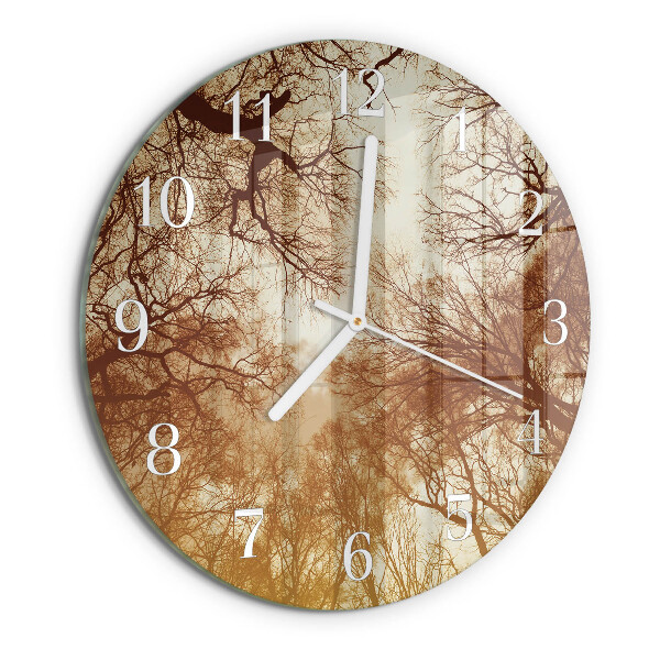 Horloge ronde cimes des arbres