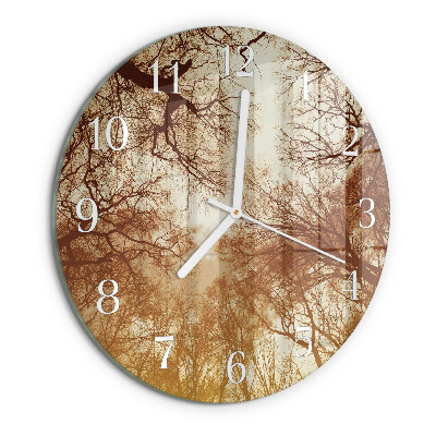 Horloge ronde cimes des arbres