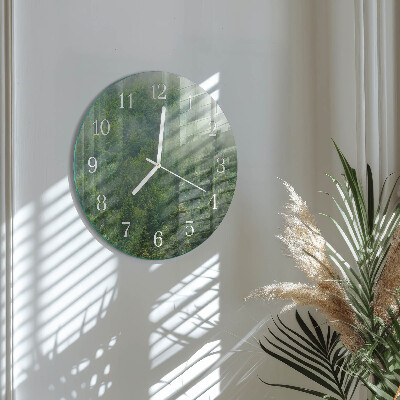 Horloge ronde Forêt brumeuse