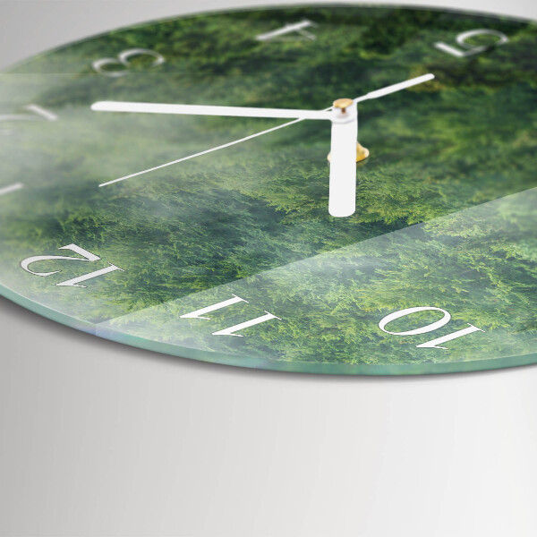 Horloge ronde Forêt brumeuse