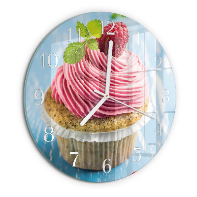 Horloge ronde muffin aux framboises