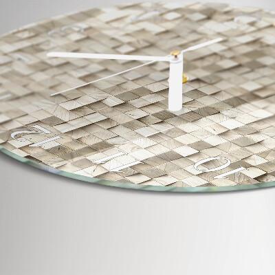 Horloge ronde mosaïque en bois