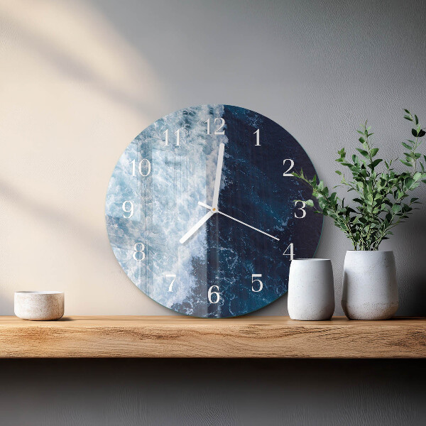 Horloge ronde vagues océaniques