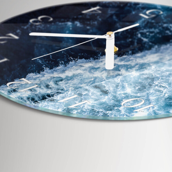 Horloge ronde vagues océaniques