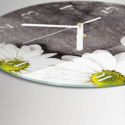 Horloge ronde Fleurs et pierres
