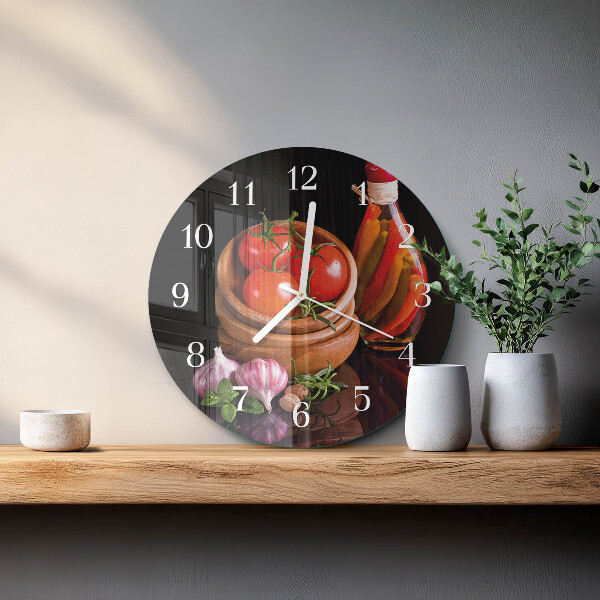 Horloge ronde Tomates et ail
