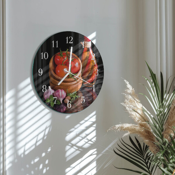 Horloge ronde Tomates et ail