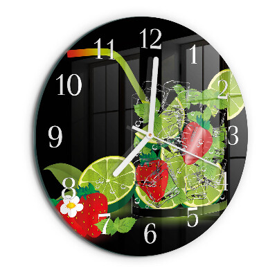 Horloge ronde Fraise et citron vert