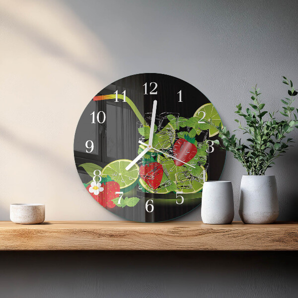 Horloge ronde Fraise et citron vert