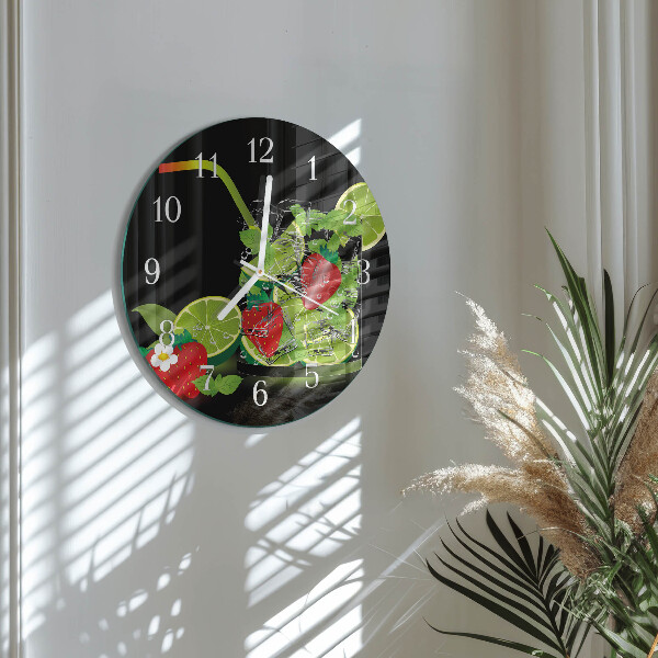 Horloge ronde Fraise et citron vert