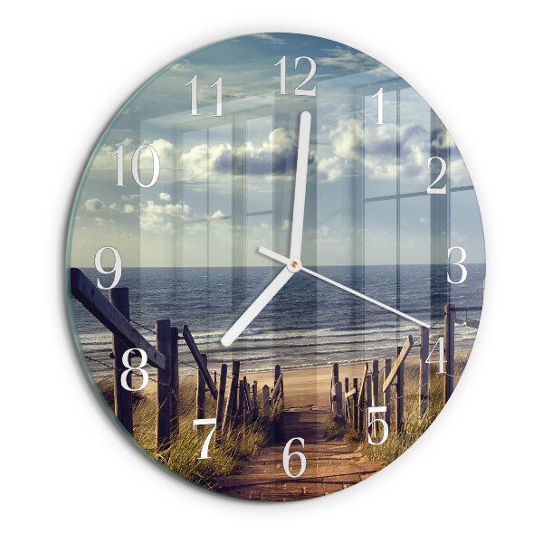 Horloge ronde plage mer