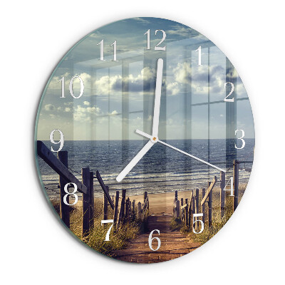 Horloge ronde plage mer