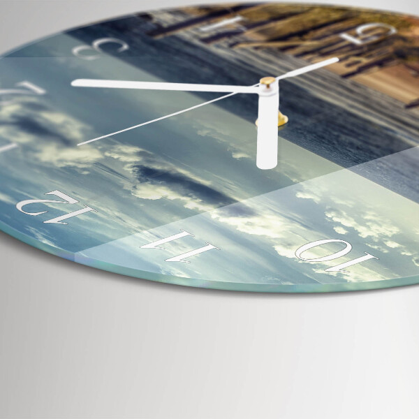 Horloge ronde plage mer