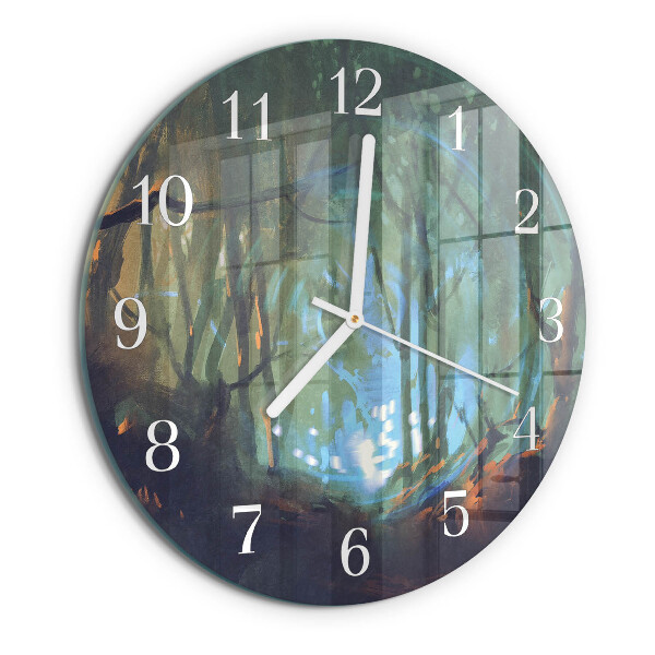 Horloge ronde Forêt mystique