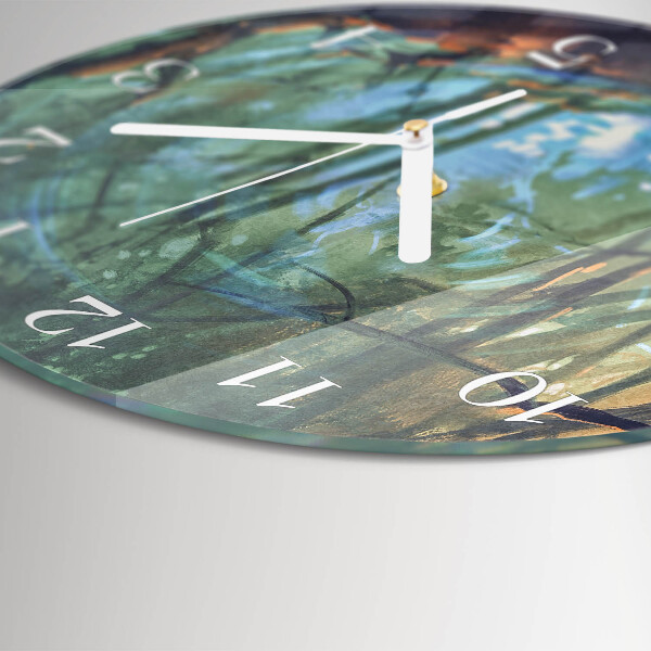 Horloge ronde Forêt mystique