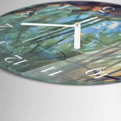 Horloge ronde Forêt mystique
