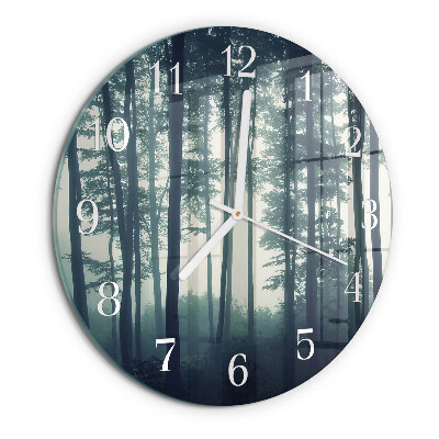 Horloge ronde Forêt brumeuse