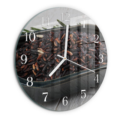 Horloge ronde riz noir