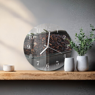 Horloge ronde riz noir