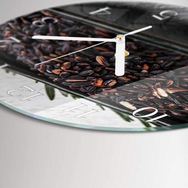 Horloge ronde riz noir