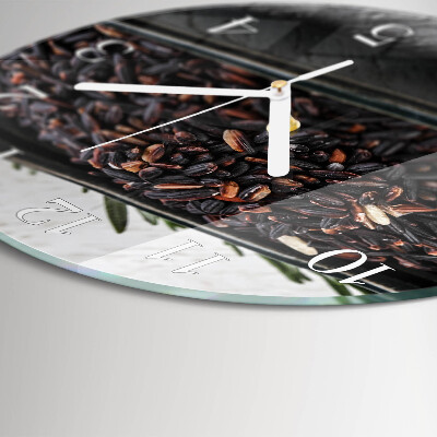 Horloge ronde riz noir