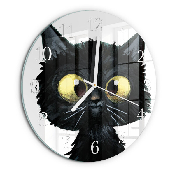 Horloge ronde Chat noir