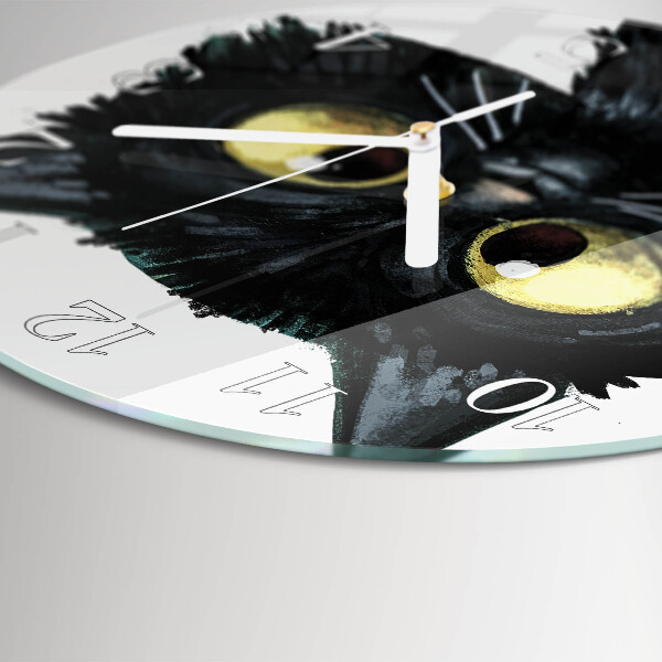 Horloge ronde Chat noir