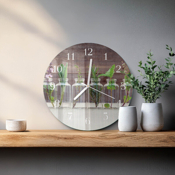 Horloge ronde herbes