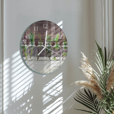 Horloge ronde herbes