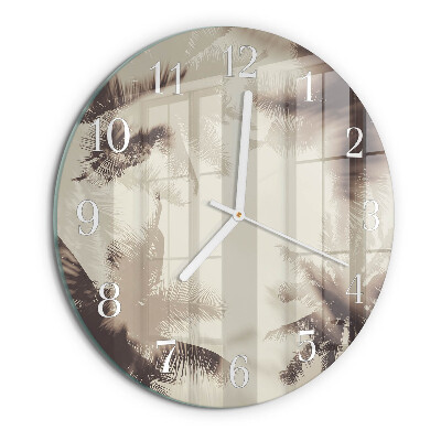 Horloge ronde palmiers