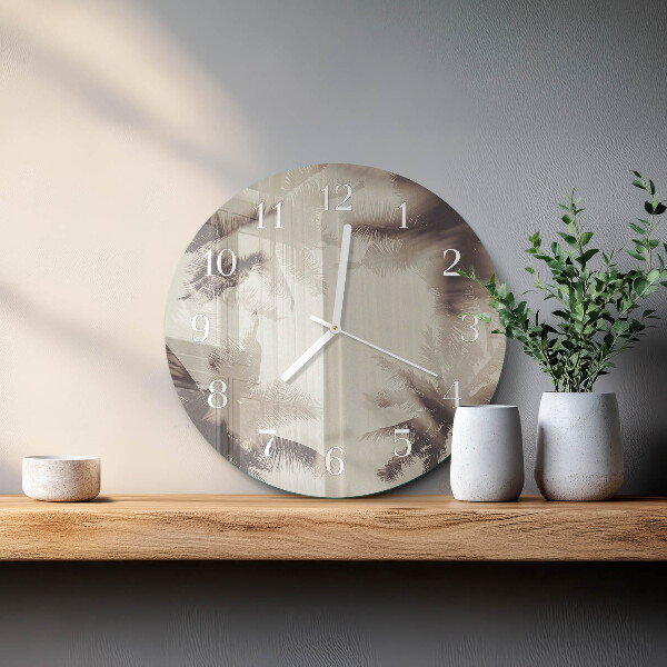 Horloge ronde palmiers