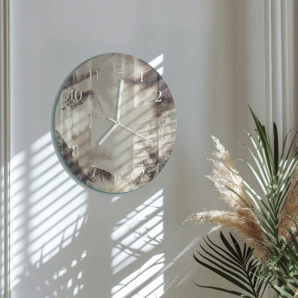 Horloge ronde palmiers