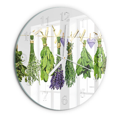 Horloge ronde herbes