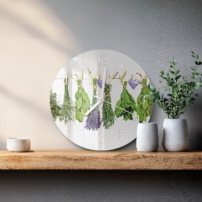 Horloge ronde herbes
