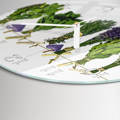 Horloge ronde herbes